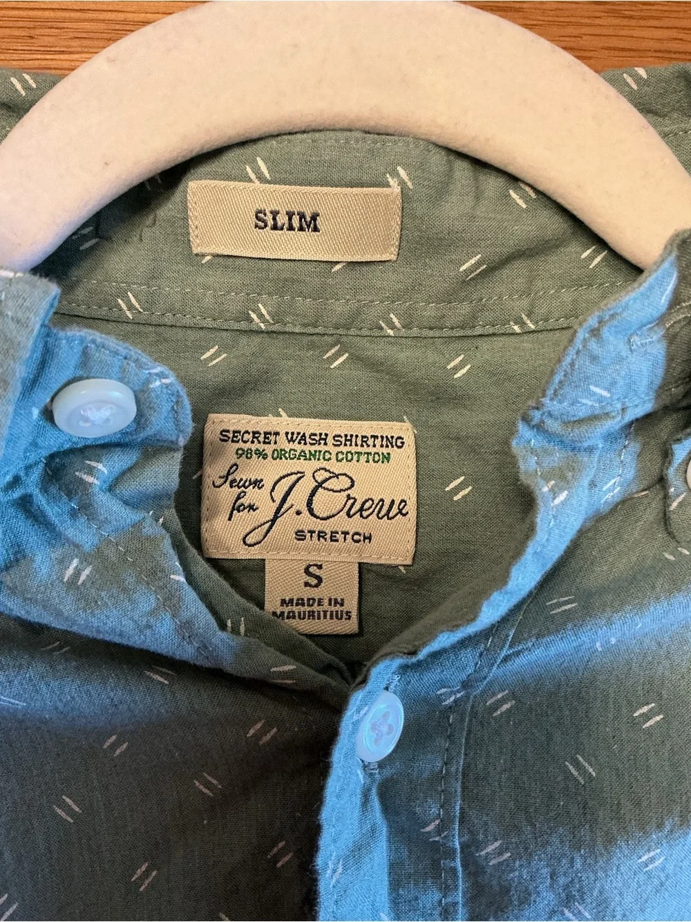 J. Crew Teal Button-Down Shirt with Subtle Dot Print